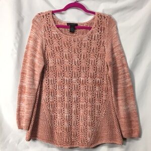 Preswick & Moore Womens Dusty Pink Open-Knit Sweater Size PXL Like-NEW Condition